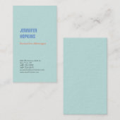 Beruflich-minimalistisch-modernes Blau Visitenkarte (Vorne/Hinten)