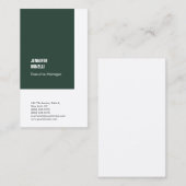 Beruflich-minimalistisch-modernes Graugrün Visitenkarte (Vorne/Hinten)