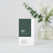 Beruflich-minimalistisch-modernes Graugrün Visitenkarte (Stehend Vorderseite)