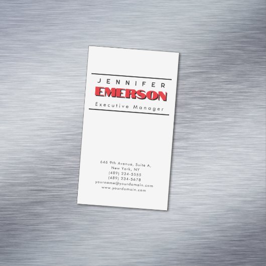 Beruflich minimalistisch modernes schlicht magnetische visitenkarte (Beispiel)