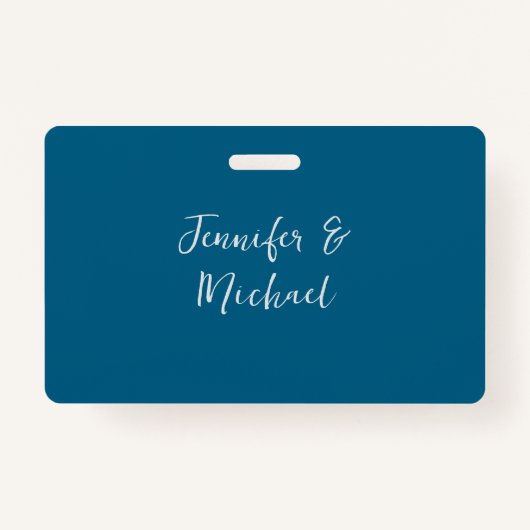 Beruflich-minimalistisch-ozeanblau-kalligraphisch Ausweis (Vorderseite)