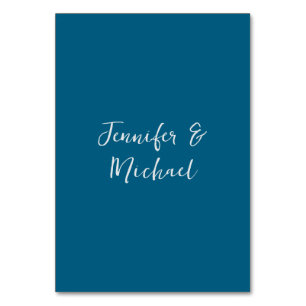 Beruflich-minimalistisch-ozeanblau-kalligraphisch Tischnummer