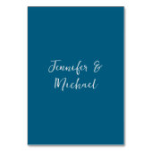 Beruflich-minimalistisch-ozeanblau-kalligraphisch Tischnummer (Vorderseite)