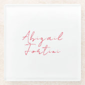 Beruflich-minimalistisch-rot-modern Glasuntersetzer (Vorderseite)