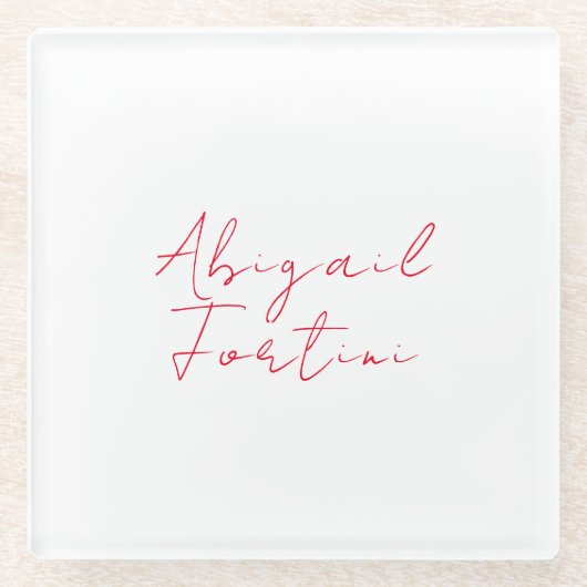 Beruflich-minimalistisch-rot-modern Glasuntersetzer (Vorderseite)