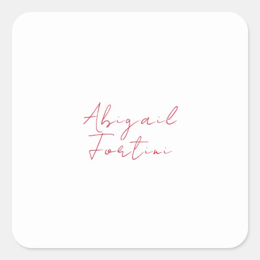 Beruflich-minimalistisch-rot-modern Quadratischer Aufkleber (Vorderseite)