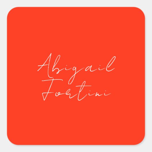 Beruflich-minimalistisch-rot-modern Quadratischer Aufkleber (Vorderseite)