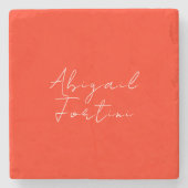 Beruflich-minimalistisch-rot-modern Steinuntersetzer (Vorderseite)