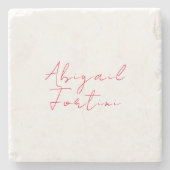 Beruflich-minimalistisch-rot-modern Steinuntersetzer (Vorderseite)