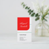 Beruflich-minimalistisch-rot-weiß-Handschrift Visitenkarte (Stehend Vorderseite)