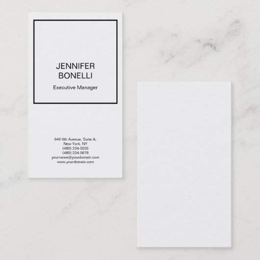 Beruflich minimalistisch schlicht modern Schwarz-w Visitenkarte (Vorne/Hinten)