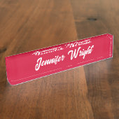 Beruflich-minimalistisch-schlicht-moderne Kirschro Namensplakette (Seite)