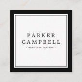 Beruflich minimalistisch, schwarz quadratische visitenkarte (Vorderseite)