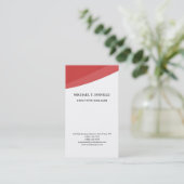 Beruflich minimalistisch-weiß-rote Kurven Visitenkarte (Stehend Vorderseite)