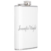 Beruflich minimalistische Handschrift grau weiß Flachmann (Rechts)