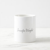Beruflich minimalistische Handschrift grau weiß Kaffeetasse (Mittel)