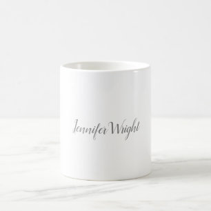 Beruflich minimalistische Handschrift grau weiß Kaffeetasse