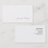 Beruflich minimalistische Handschrift weiblich Visitenkarte (Vorne/Hinten)