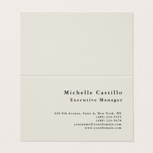 Beruflich Minimalistische moderne Schlichte Premiu Visitenkarten (Außenseite Aufgefaltet)