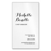 Beruflich Minimalistische Schwarz-weiß Moderne Magnetische Visitenkarte (Vorderseite Vertikal)
