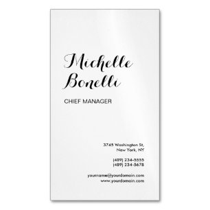 Beruflich Minimalistische Schwarz-weiß Moderne Magnetische Visitenkarte