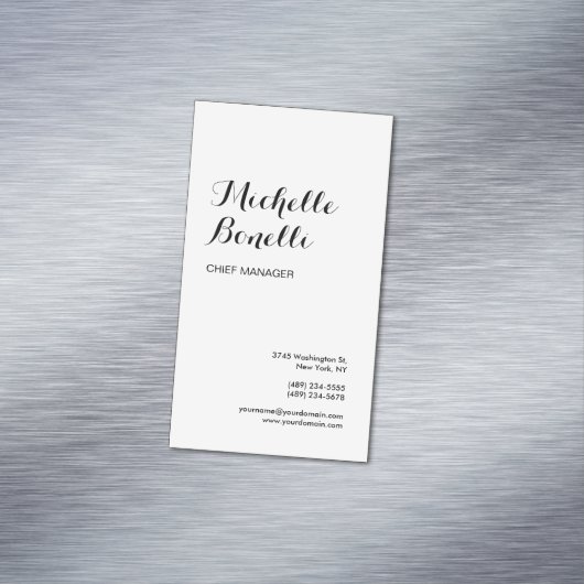 Beruflich Minimalistische Schwarz-weiß Moderne Magnetische Visitenkarte (Beispiel)