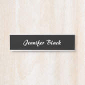 Beruflich minimalistische Schwarz-weiße Handschrif Türschild (Vorderseite )