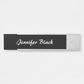 Beruflich minimalistische Schwarz-weiße Handschrif Türschild (Vorderseite )