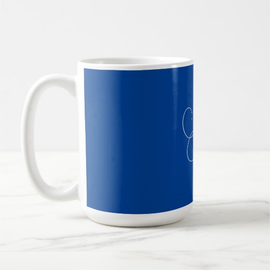 Beruflich minimalistischer Handschriftname blau Kaffeetasse (Links)