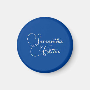 Beruflich minimalistischer Handschriftname blau Magnet