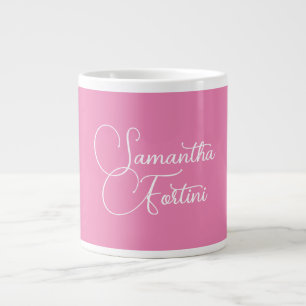 Beruflich minimalistischer Handschriftname pink Jumbo-Tasse