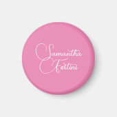 Beruflich minimalistischer Handschriftname pink Magnet (Vorne)