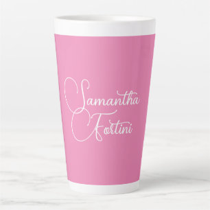 Beruflich minimalistischer Handschriftname pink Milchtasse