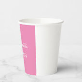 Beruflich minimalistischer Handschriftname pink Pappbecher (Links)