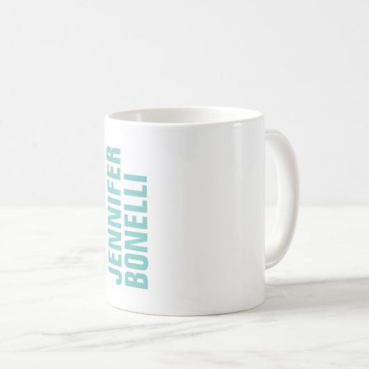 Beruflich minimalistischer, moderner blauer Name Kaffeetasse (VorderseiteRechts)