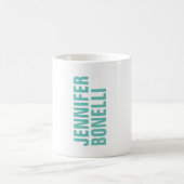 Beruflich minimalistischer, moderner blauer Name Kaffeetasse (Mittel)