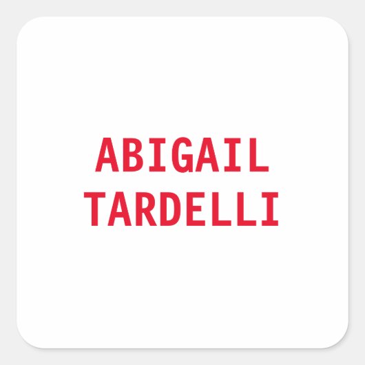 Beruflich minimalistischer moderner schlichter Nam Quadratischer Aufkleber (Vorderseite)