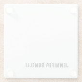 Beruflich minimalistischer moderner Trendname Glasuntersetzer (Rückseite)