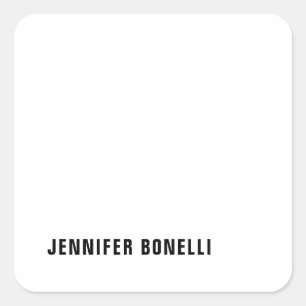 Beruflich minimalistischer moderner Trendname Quadratischer Aufkleber