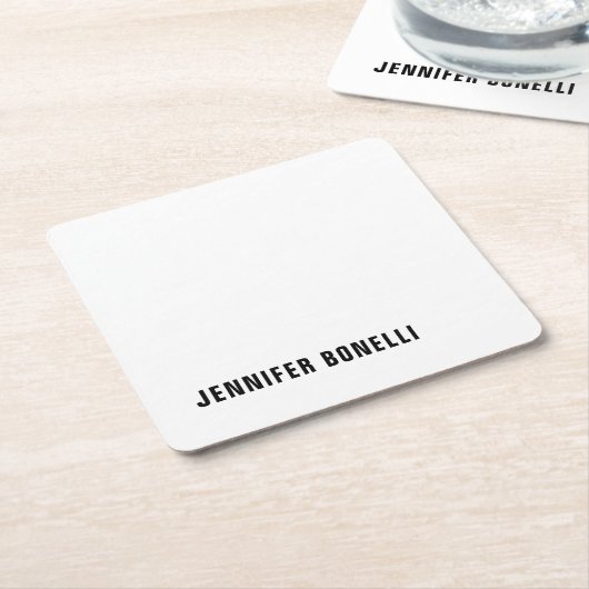 Beruflich minimalistischer moderner Trendname Rechteckiger Pappuntersetzer (angewinkelt)