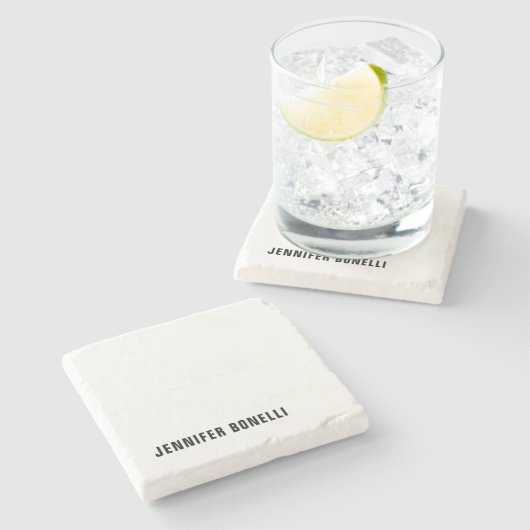 Beruflich minimalistischer moderner Trendname Steinuntersetzer (Seitenansicht)