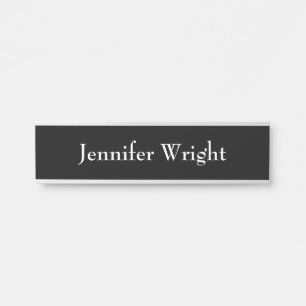 Beruflich minimalistischer schlichter Schwarz-weiß Türschild