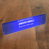 Beruflich minimalistisches modernes Blau fügt Ihre Namensplakette (Seite)