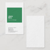 Beruflich minimalistisches modernes Meeresgrün Visitenkarte (Vorne/Hinten)