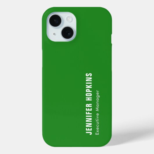 Beruflich minimalistisches modernes Waldgrün Case-Mate iPhone Hülle (Rückseite)