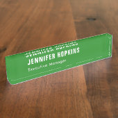 Beruflich minimalistisches modernes Waldgrün Namensplakette (Seite)