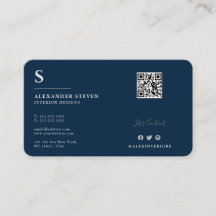 Beruflich Mit Monogramm QR Planin Navy Blue