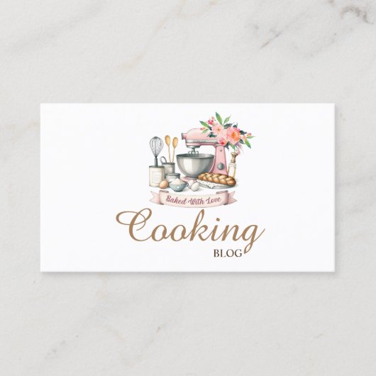 Beruflich, modern, Blumengebäck, Kochen Visitenkarte (Vorderseite)