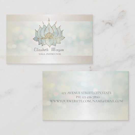 Beruflich Modern Bokeh, Chic Lotus Visitenkarte (Vorne/Hinten)