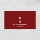 Beruflich Modern einfach Minimalistisch Deep Red Visitenkarte (Vorderseite)